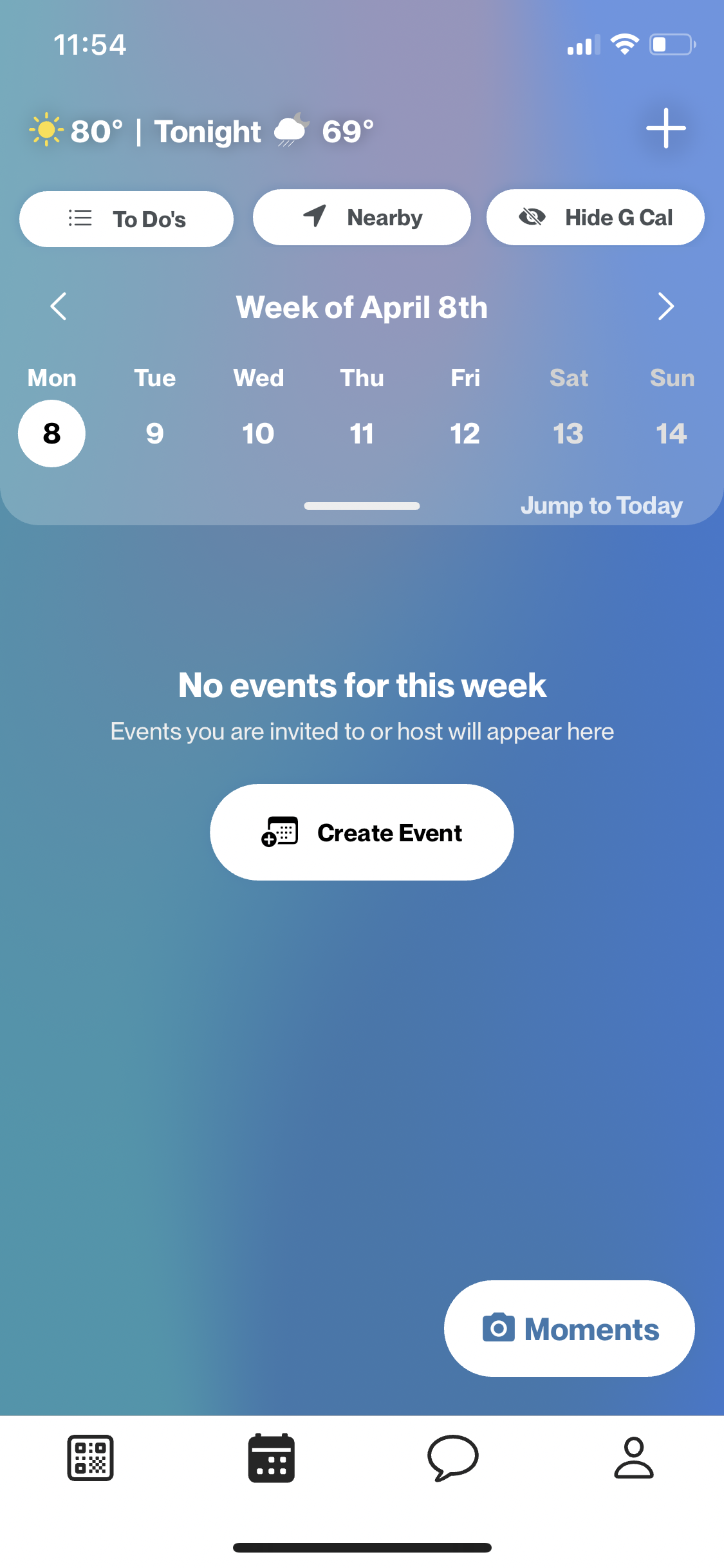 Old DoorList empty calendar view